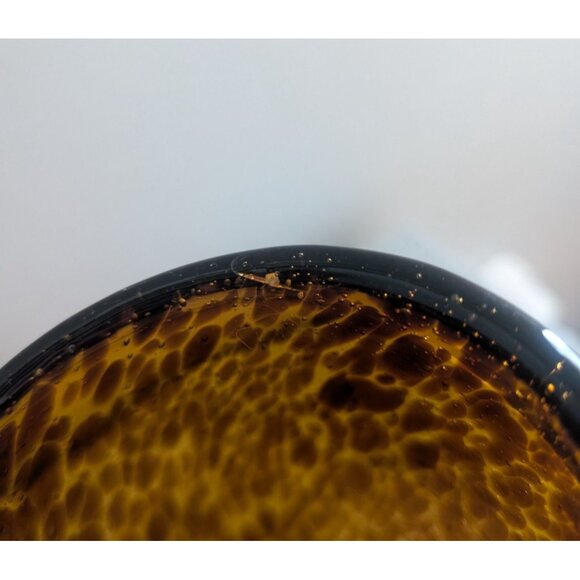 Brown/Amber Spotted Leopard/Tortoiseshell Pattern 9.5" Tapered Glass Vase - Picture 4 of 6